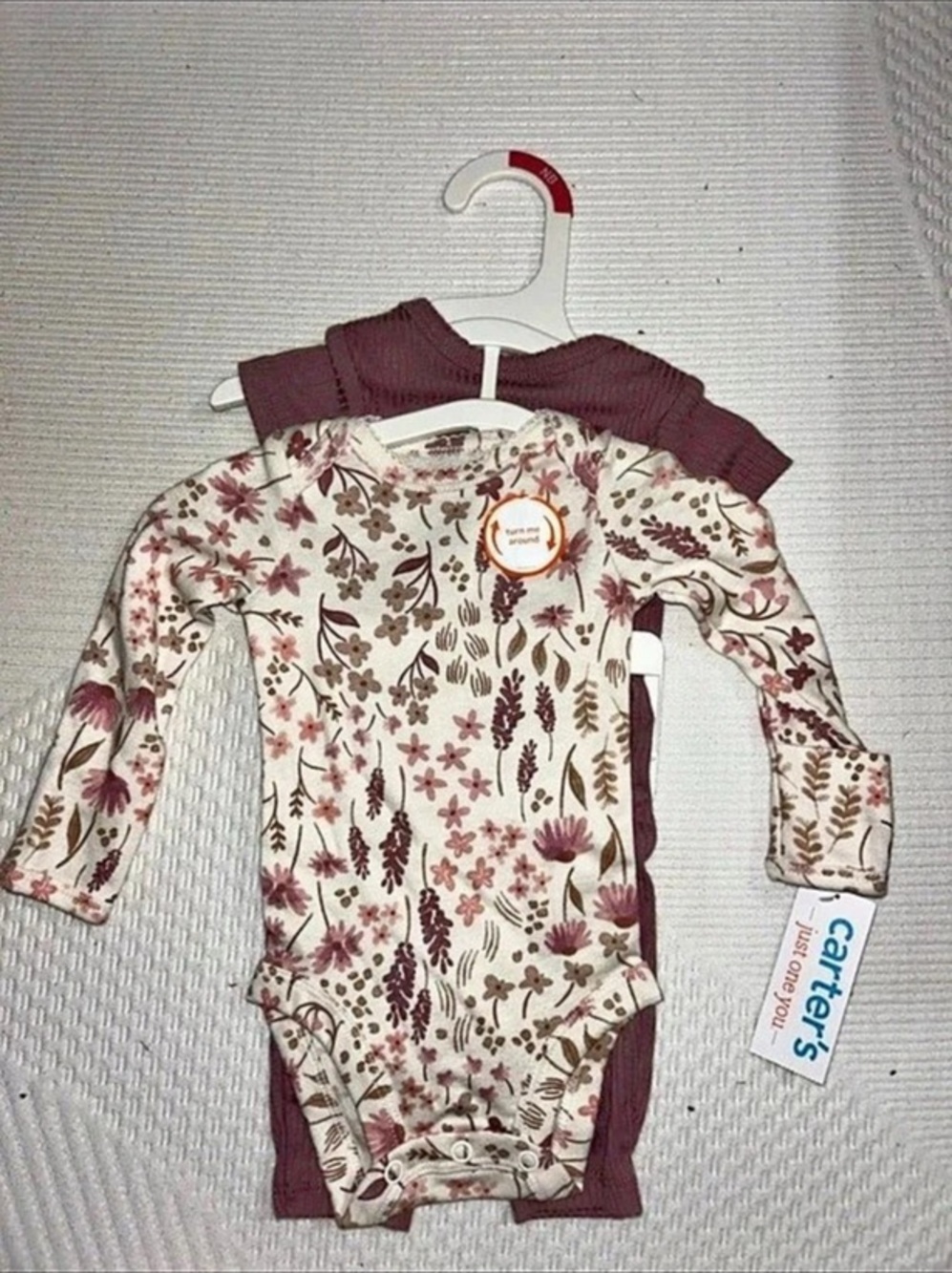 Carter's Baby Floral Matching Set in Purple & White New
